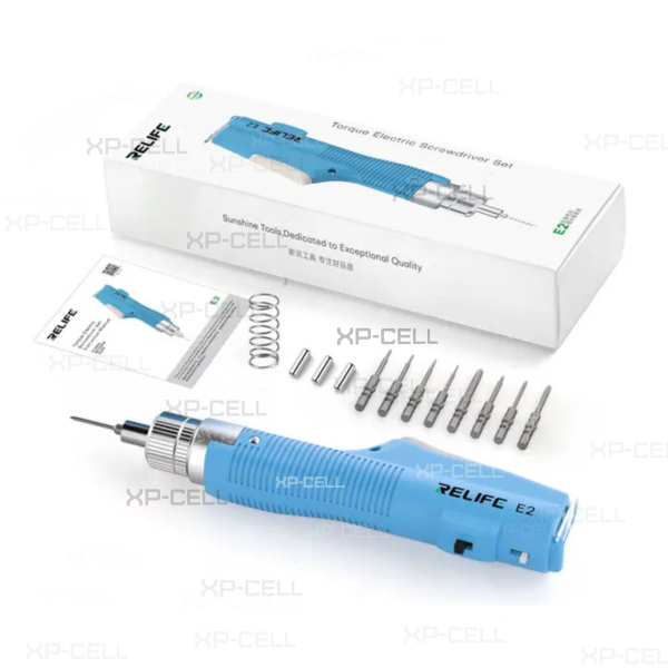 DESARMADOR ELECTRICO CON DIFERENTES PUNTAS INTERCAMBIABLES RELIFE E2