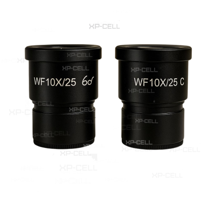 2 OCULARES AJUSTABLE DE LENTE PARA MICROSCOPIO GRAN ANGULAR WF10X/25