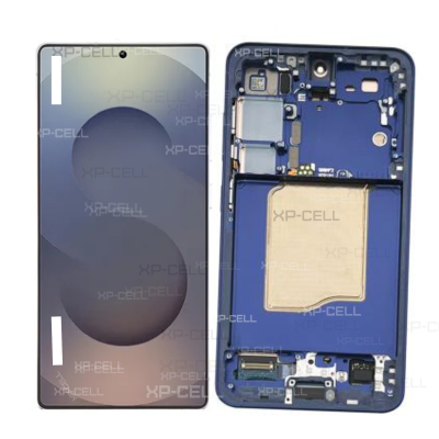PANTALLA SAMSUNG S25 CON MARCO AZUL (PREMIUM)