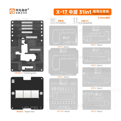 PLATAFORMA DE PLANTILLA PARA REBALING AMAOE BGA IP X HASTA 17 PRO MAX 31 EN 1